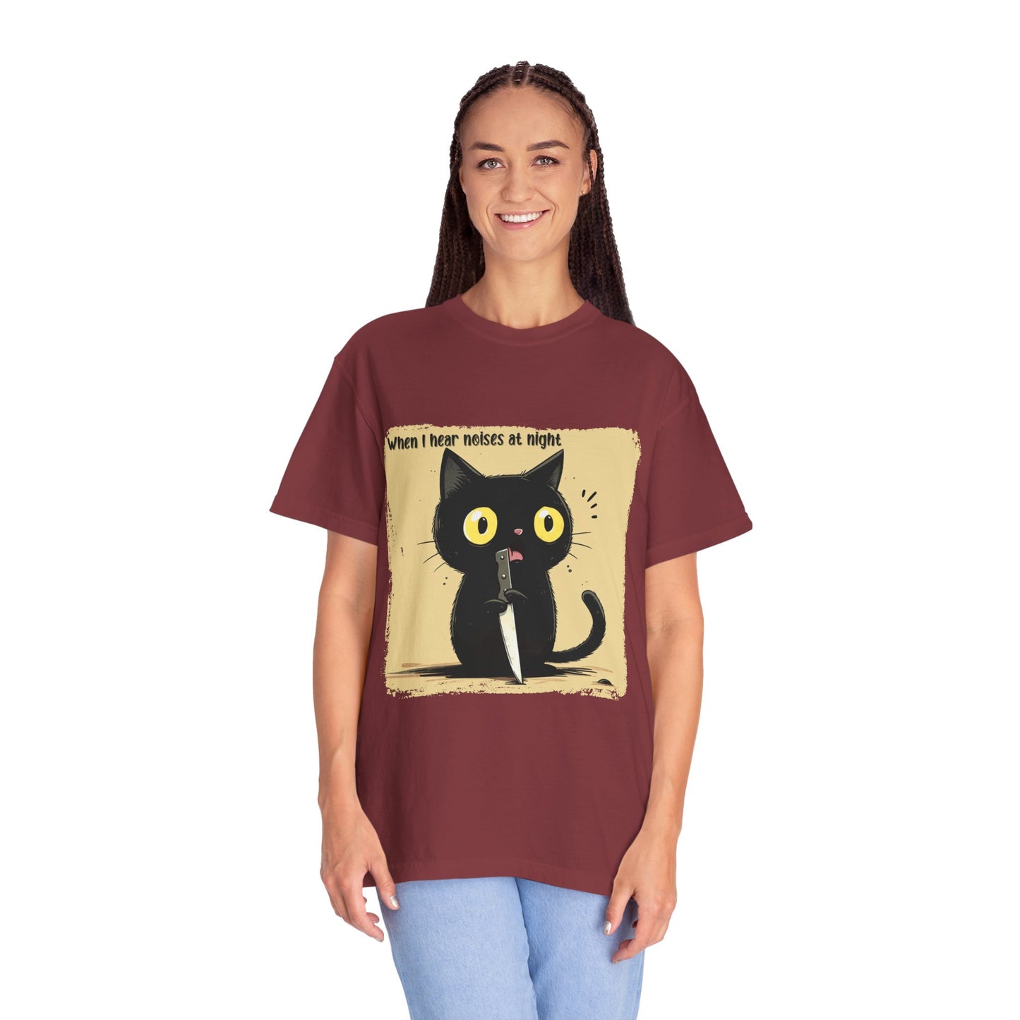 When I hear noises at night, Cat T-shirt