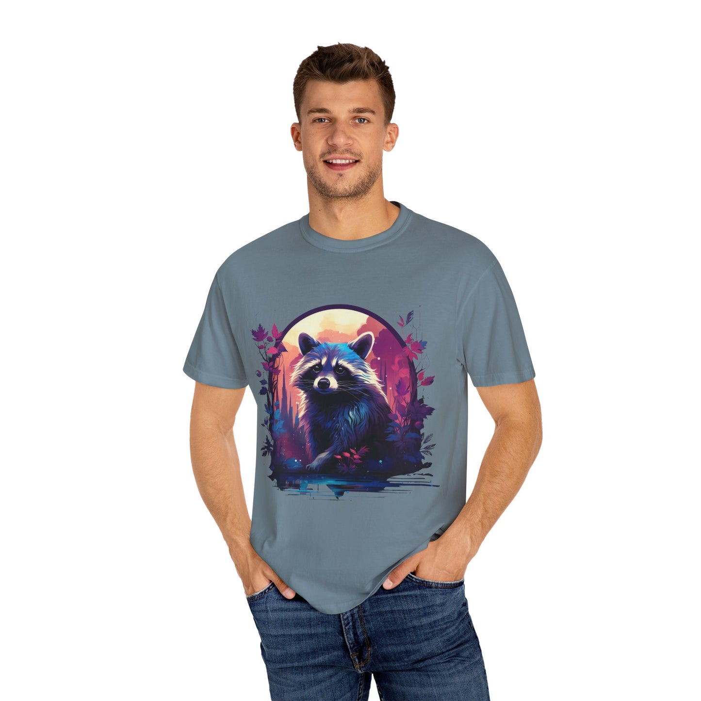 Raccoon, Cute, Purple, Shirt