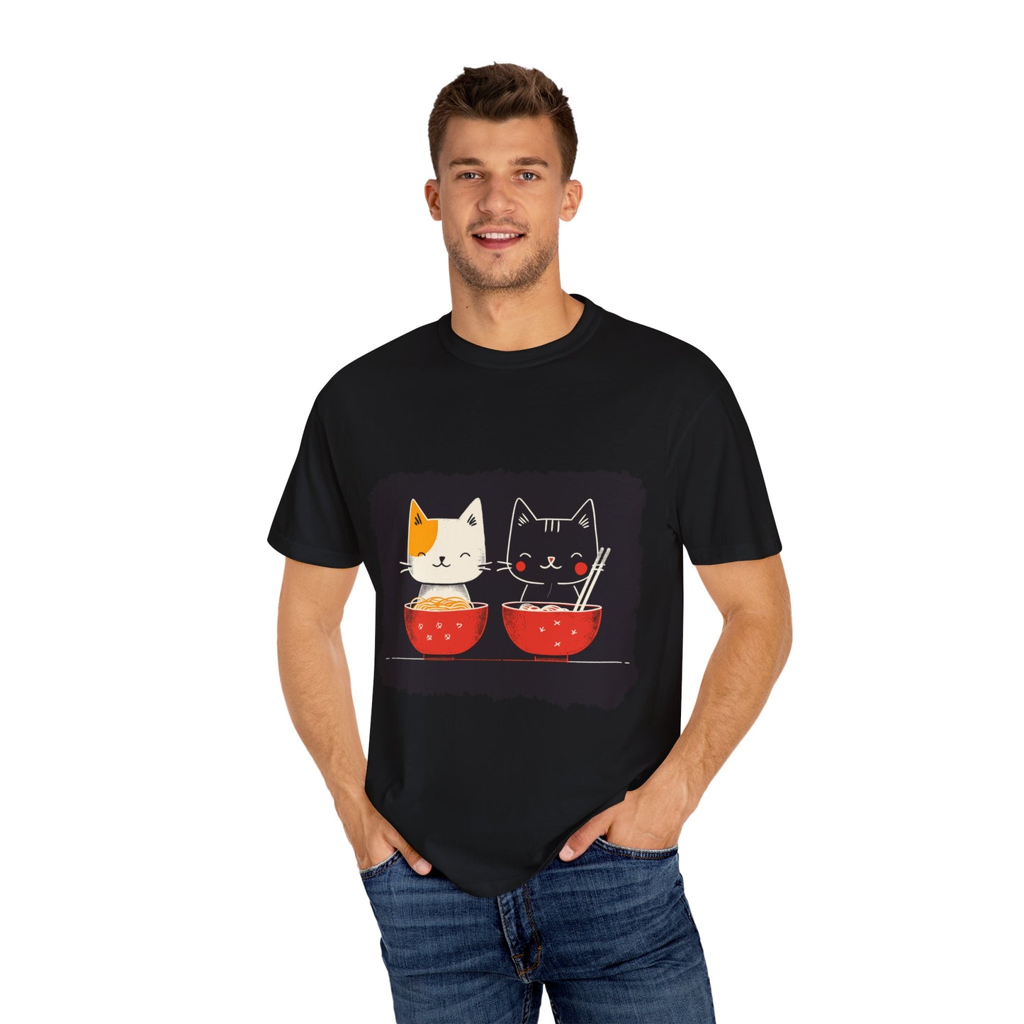 2 Cats Eating Ramen t-shirt