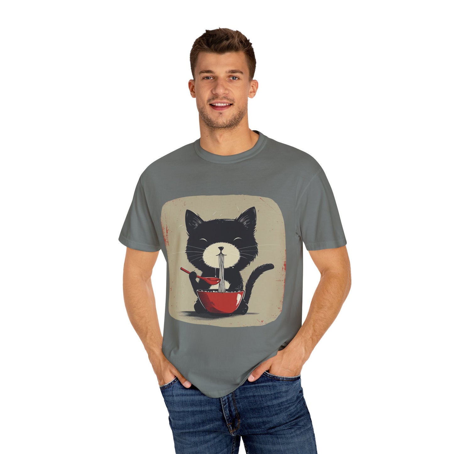 Cat Eating Ramen T-shirt